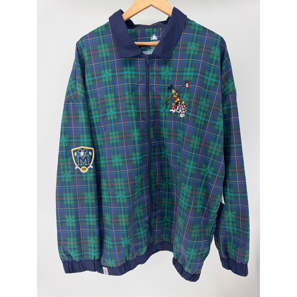 NEW Disney Jacket Adult XXL Green Plaid Golf Mickey Mouse Pluto Embroidered - Picture 7 of 15